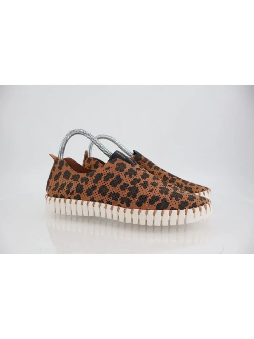 Ilse Jacobsen Tulip Flat 40 10 Slip On Leopard Print Perforated Sneaker Loafer